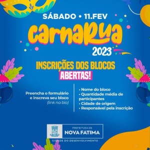 Inscrições para blocos abertos