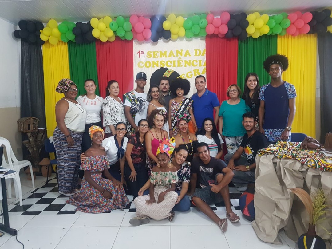 Semana da Consciência Negra na escola Roque Dias da Silva do povoado de Santo Antônio, em Nova Fátima.