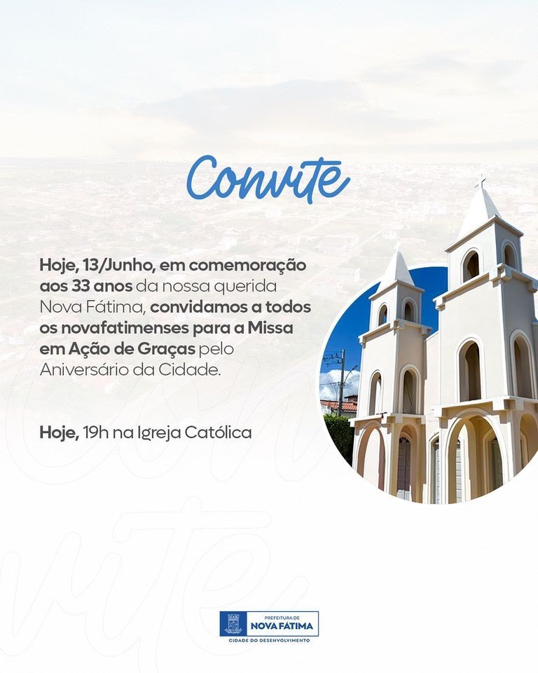 Comemoração aos 33 anos da nossa querida Nova Fátima
