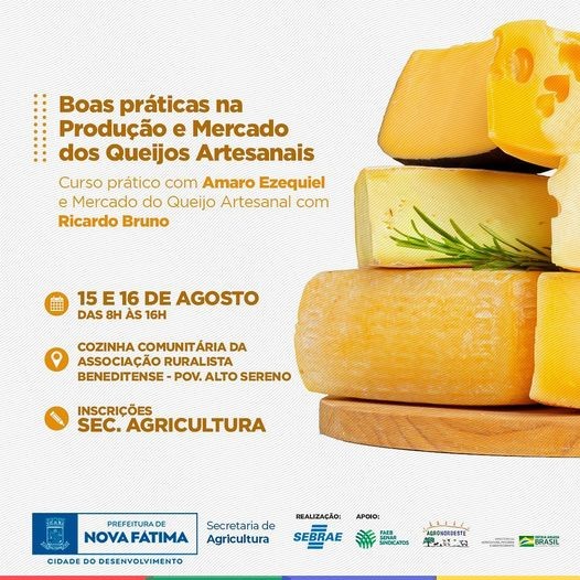 Curso de Boas Práticas na Produção e Mercado dos Queijos Artesanais