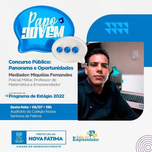 Papo  Jovem com o tema “Concurso Público: Panorama e Oportunidades”