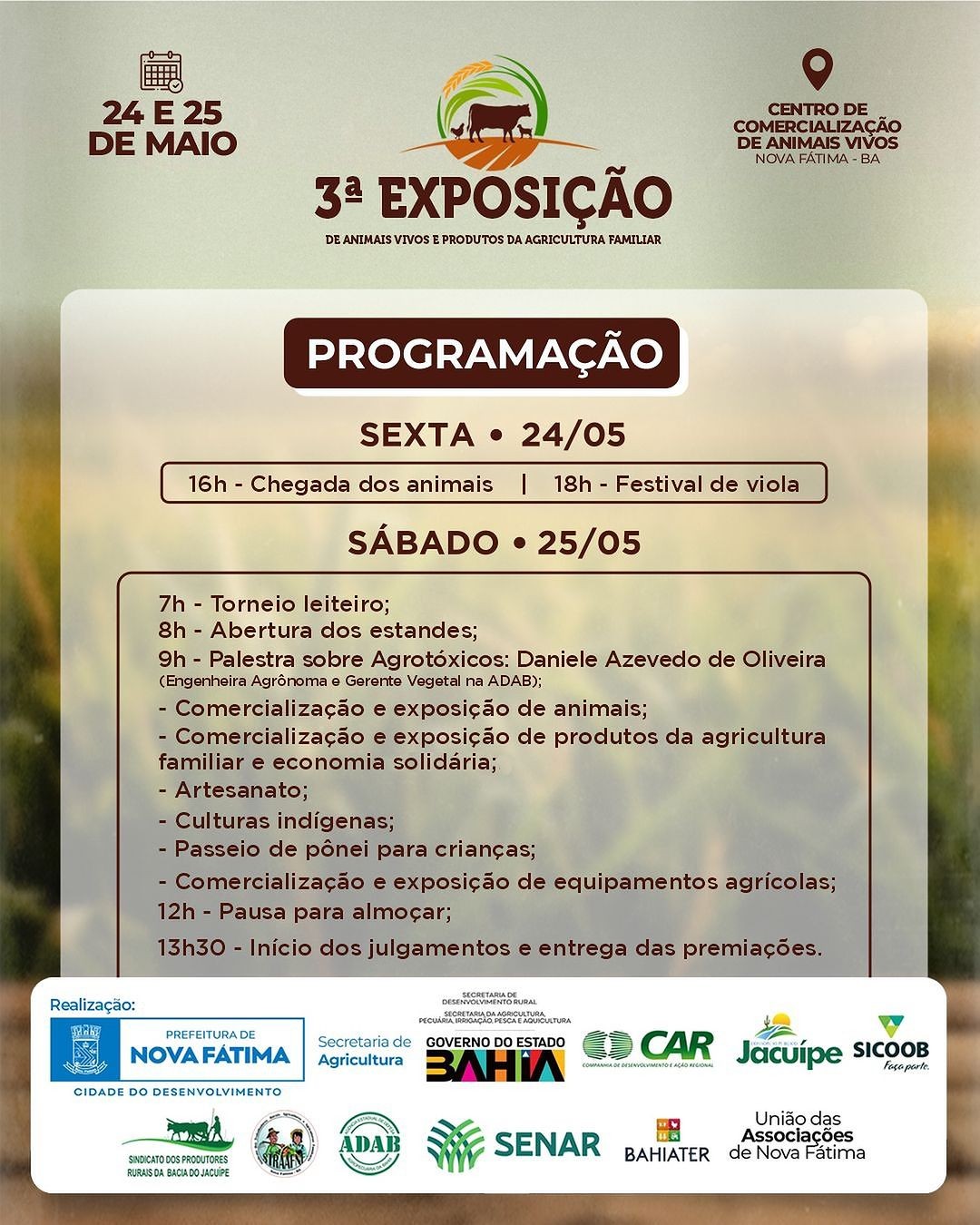 3ª Exposição de Animais Vivos e Produtos da Agricultura Familiar